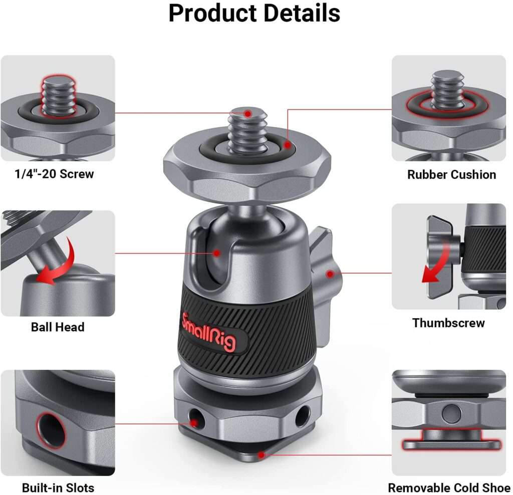 Smallrig mini bola cabeça